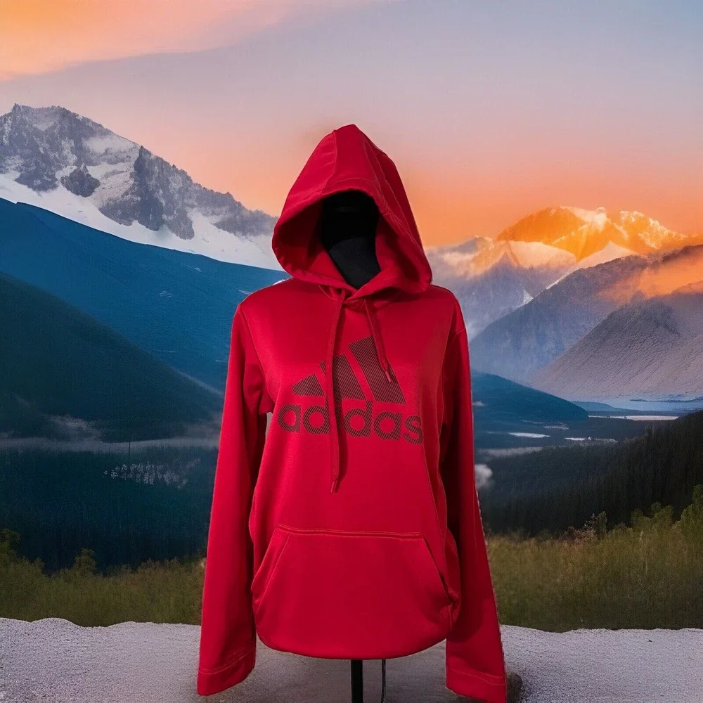 Adidas GG Big BOS Men's Hoodie Casual Red Medium‎  Sweatshirt #938011